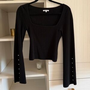 Reformation Emanuele Cashmere Novelty Button Sweater